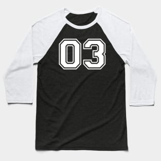 JERESEY NUMBER 03 Baseball T-Shirt